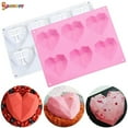 thumbnail image 2 of Spencer Diamond Heart Silicone Cake Mold, 6 Cavities Non-stick Silicone Mold Tray Baking Tool for Chocolate Candy Cake Jelly "Pink", 2 of 8
