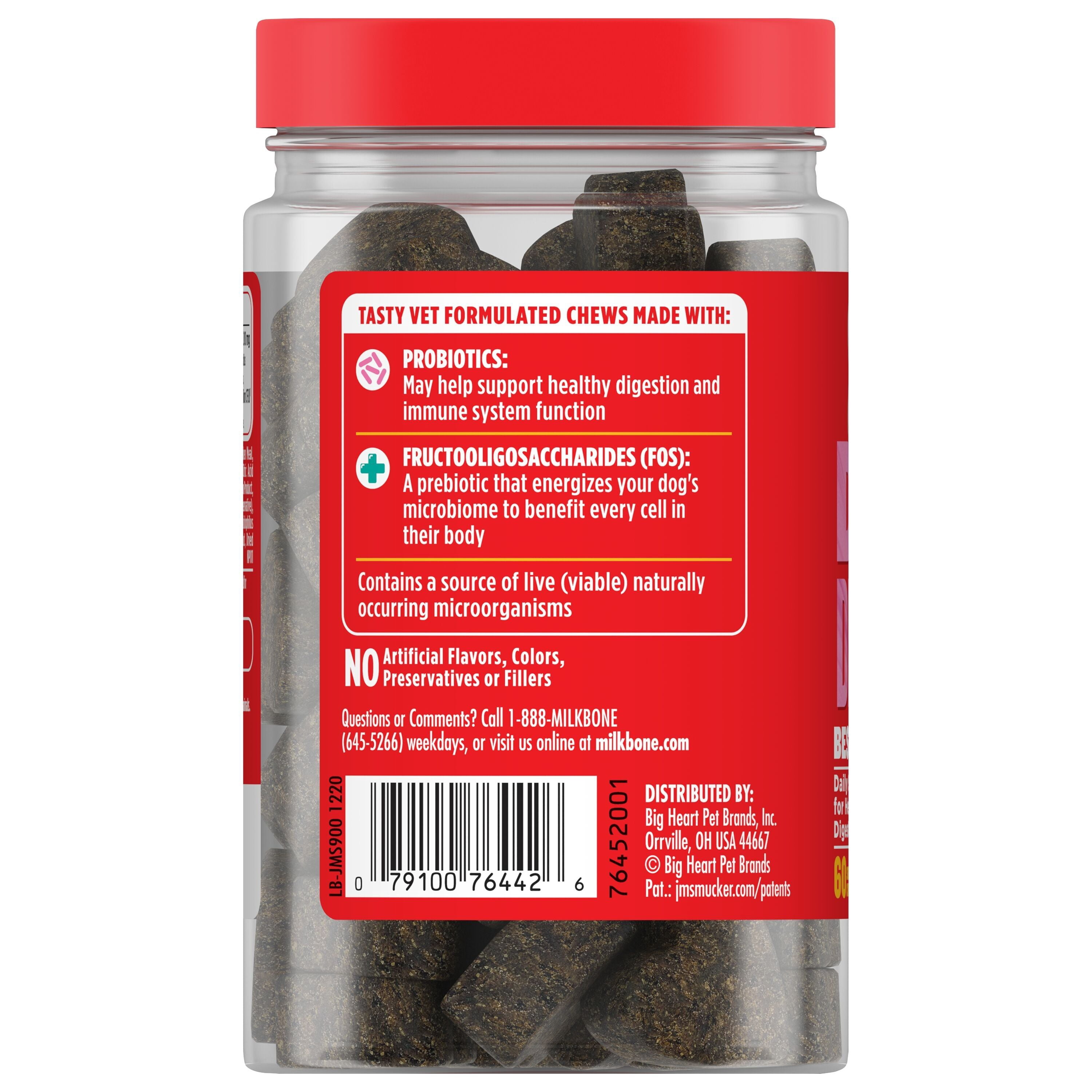 Milk-Bone Daily Digestion Dog Supplements, Deliciously Soft Dog Chews, 60 ct.