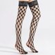thumbnail image 5 of Women Sexy Fishnet Thigh High Stockings with Silicone Lace Top Tights Diamond Plaid Floral Patterned Over Knee, 5 of 5