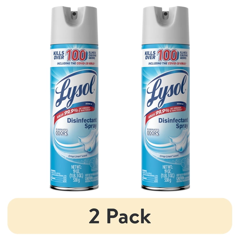Lysol Disinfectant Spray 2-Pack, Crisp Linen, 19 oz photo 1