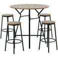 thumbnail image 1 of HOMCOM Ensemble de Table Ronde et Chaises de Bar 5 Pcs pour Salle à Manger, 1 of 10