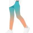 thumbnail image 6 of ZACPNCV Girls Athletic Leggings Kids Dance Running Yoga Pants Gradient Workout Active Dance Tights with Pockets Summer Pants Light Blue 5-6 Years, 6 of 7