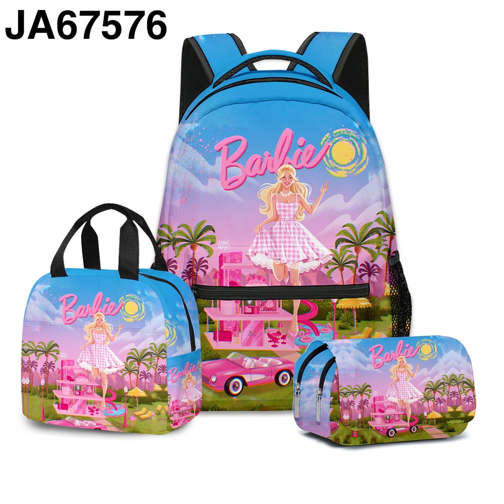 Cartoon Movie Barbie Teen Student School Bag Backpack Lunch Bag
