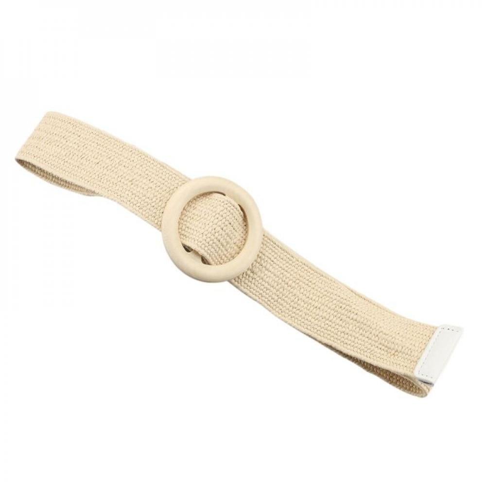 Straw Designer Wood Buckle Boho Belts 