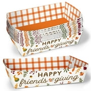 Big Dot of Happiness Fall Friends Thanksgiving Paper Food Trays, Disposable Food Boats Double-Sided Meal Holders - 12 Ct