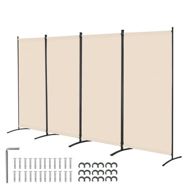 KFFKFF Area Separator, Quadruple Panel Space Divider, Collapsible Seclusion Screen and Detachable Space Divider for Room Segregation, Self-supporting Area Partitions for Workspace, Sleeping Area