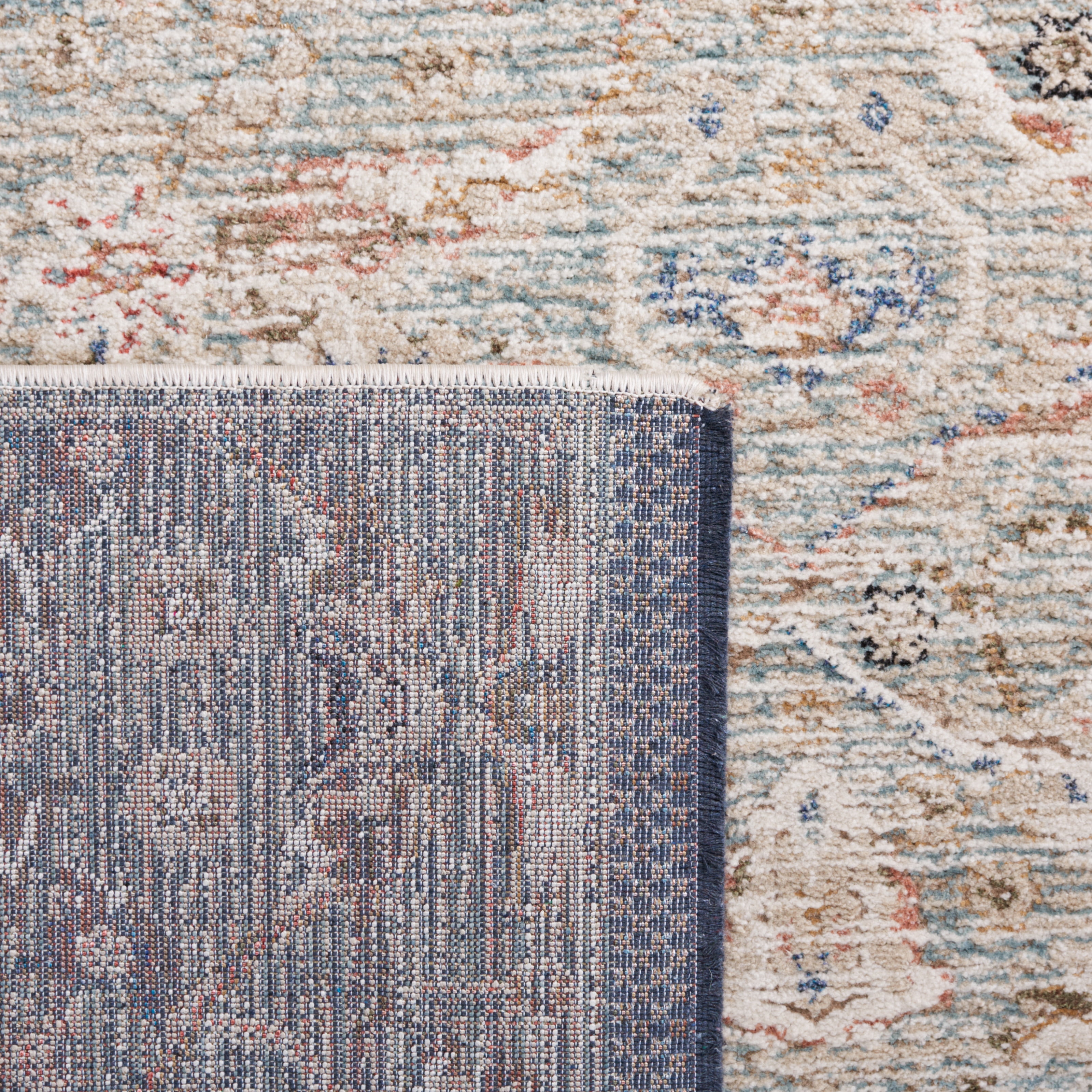 SAFAVIEH Vivaldi Petrina Abstract Area Rug, Ivory/Navy, 6'7" x 6'7" Square