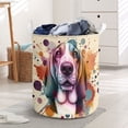 thumbnail image 3 of Basset Hound Portrait Watercolor Vintage Retro Styles Foldable Laundry Basket Bassets Dog Breed Lovers Gifts Idea Organizer Storage with Handles - 00001, 3 of 5