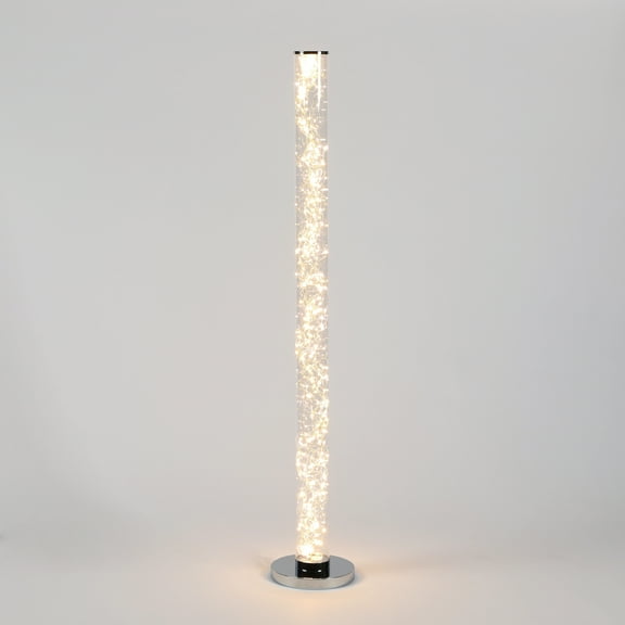 49" LED Minari Clear Column Floor Lamp, 12V-360Pcs Exposed Rope