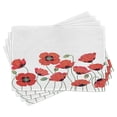thumbnail image 1 of Ambesonne Floral Place Mats Set of 4, Natural Poppy Garden, Standard Size, Orange Green, 1 of 6