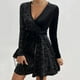 thumbnail image 2 of Vestido de fiesta largo con hombros descubiertos y purpurina para mujer - Vestido de noche sexy y brillante con dobladillo abierto (S-XXL), 2 of 7