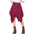 thumbnail image 2 of FAOWME Women'S Halloween Retro Skirt Solid Color Irregular Lace Up Comfortable Stylish Mini Skirt For Casual Daily Wear,Red,Xxl, 2 of 7