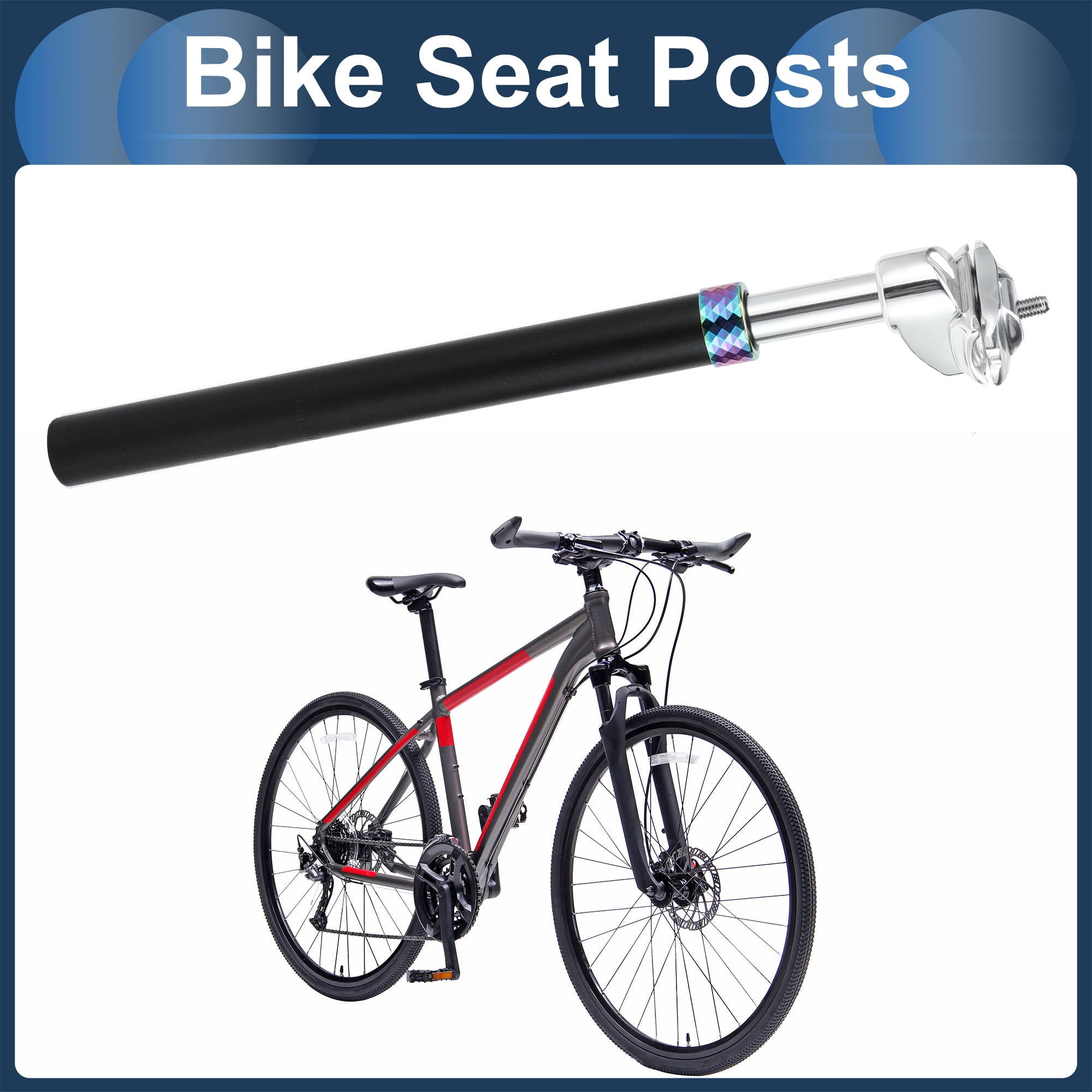 Unique Bargains 30.9x400mm Aluminum Alloy Shock Absorbing Bike Seat Post for Bicycles