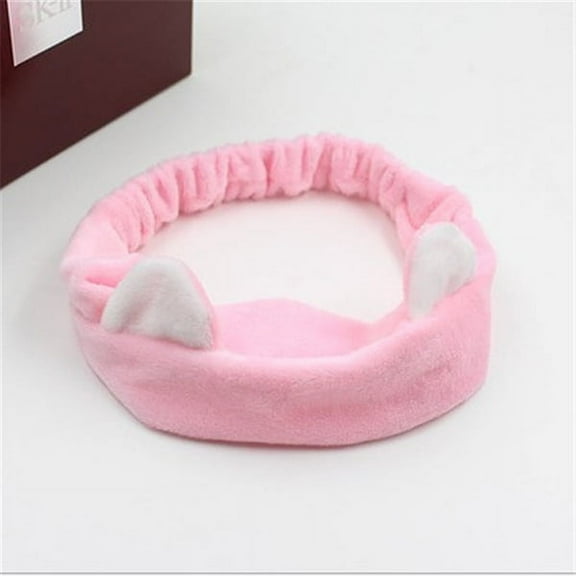 WHAMVOX Wash Face Hairband for Women in Assorted Colors Soft Fabric with Cat Ear Design Lightweight and Elastic 5 Pieces