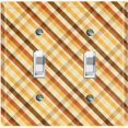 thumbnail image 1 of Metal Light Switch Plate Outlet Cover Yellow Orange Brown Plaid Wallpaper WAL032, 1 of 13