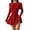Red, variant on Women's Solid Color Bodycon Dress, Slim Fit Long Sleeve T-Shirt Top with Flared Mini Skirt, Sexy A-Line Layered Cocktail Dress for Date Night, Party and Club Beige L