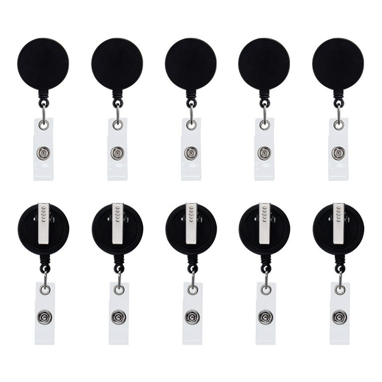 Veecome 25Pcs Badge Holder Retractable Id Badge Reels with Swivel