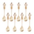 thumbnail image 4 of 8pcs Orris Pattern Carved Coffee Spoons Vintage Alloy Scoop Stirring Spoon Tableware for Iced Tea Ice Cream Cocktail Soup (Large, Golden), 4 of 8