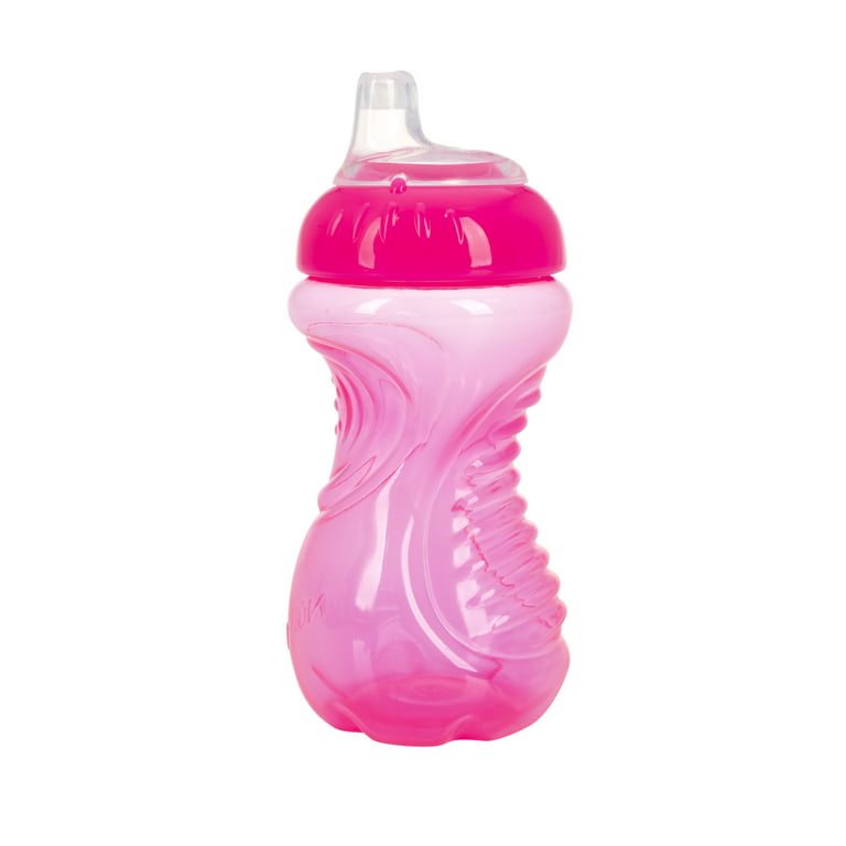 Nuby No-Spill Clik-It Soft Spout Sippy Cup, 10 fl oz, 2 Count, Pink
