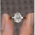 thumbnail image 3 of Cora Jewellery 3CT Hidden Halo Oval Moissanite Engagement Ring For Women, 10K Rose Gold, 3 of 8