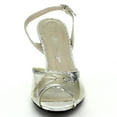 thumbnail image 4 of Ellie Shoes E-BP304-Barnett 3" heel Womens Clear Peep Toe Sling Back. Silver / 12, 4 of 6
