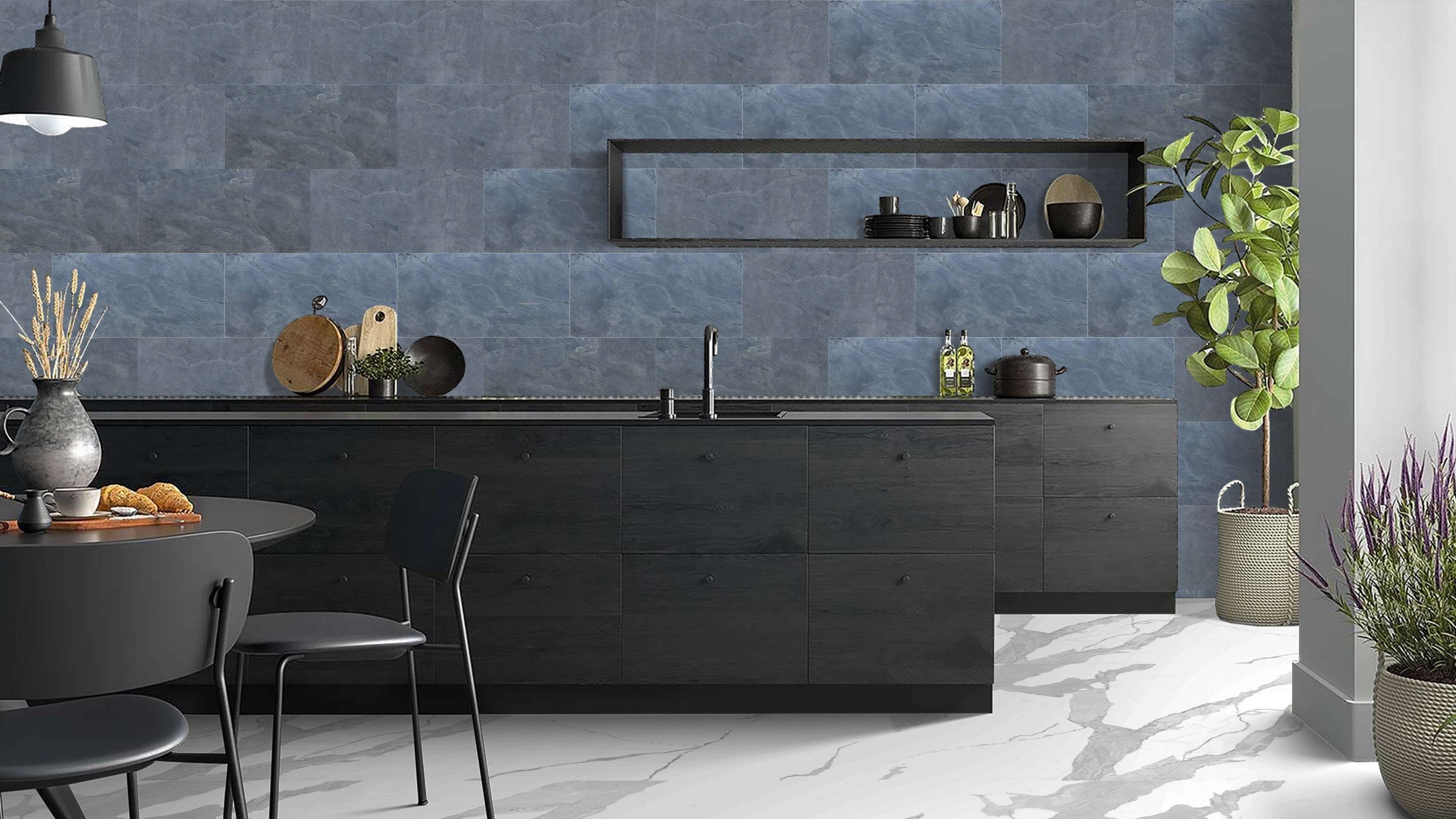 Dundee Deco Veneer Wall Panels, Peel and Stick DIY Slate Stone Finish Tiles for Wall or Backsplash, Made with Real Stone in Deccan Gold, SAMPLE 6" x 6"