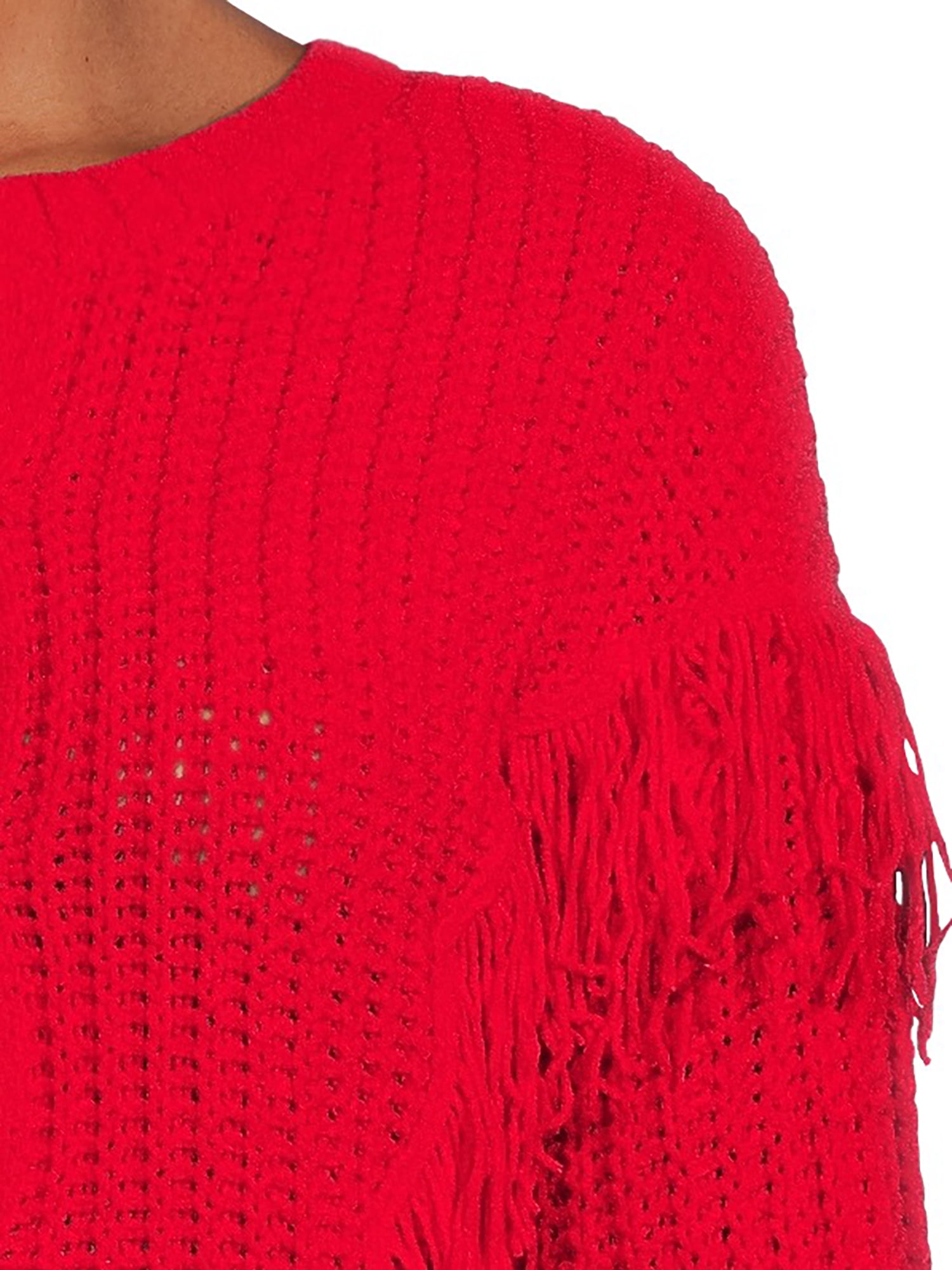 No Boundaries Juniors' Chenille Fringe Sweater