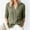 Army Green, variant on Ynynloco 100%Cotton V Neck Button Down Shirts for Women 3/4 Length Sleeve Business Casual Blouses Summer Tops