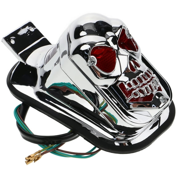 KALLORY Skull Headlight For Motorcycle Abs Silver 1 Set 7.3x4.3x4 In