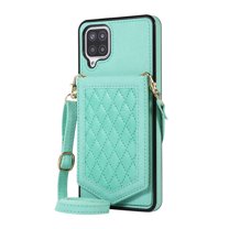 Galaxy A12 5G Case, Samsung Galaxy A12 5G Wallet Case with Crossbody Shoulder Strap, Dteck PU Leather Protective Phone Cover with Make-up Mirror for Samsung Galaxy A12 5G,Green