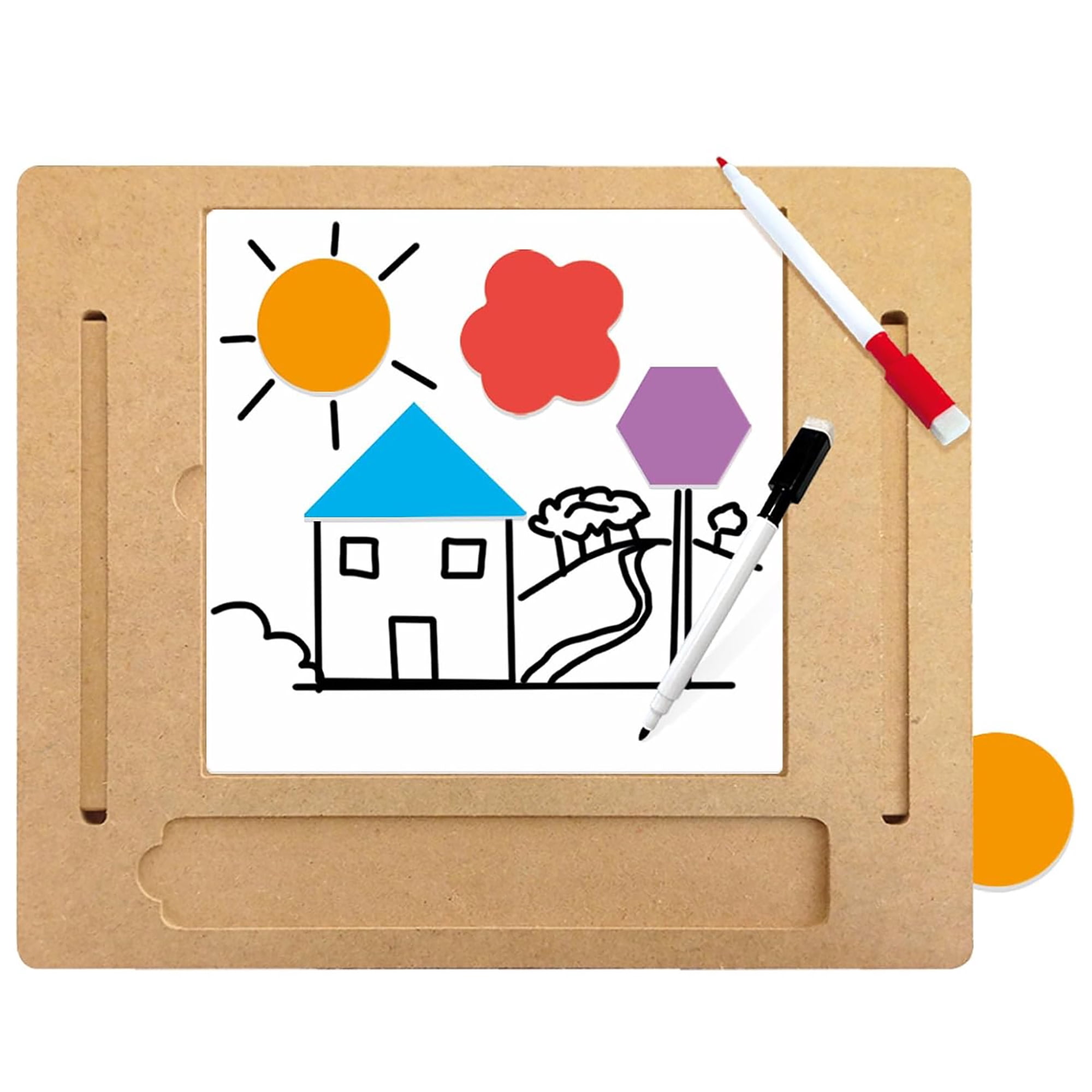 Headu: Wooden Desk Writing School - 7-Step Method Learning Games, Write & Draw Activity Station, Practice Letters & Words, Preschool Play, Kids 3-6