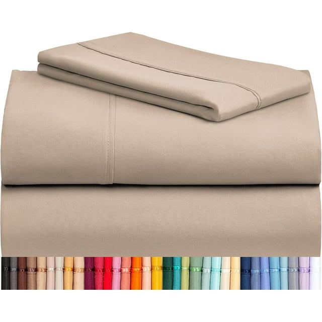 Ensemble de Draps PC Grand Draps de Lit Format Grand Poches Profondes ” Draps Rafraîchissants Anti-Froissement Lavables à la Machine Literie d'Hôtel Soyeux Doux Grand