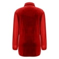thumbnail image 5 of Vintage Velvet Dress for Women Trendy Casual Dressy Long Sleeve Button V Neck Lapel Dresses Holiday Evening Party Gowns Red XXL, 5 of 7
