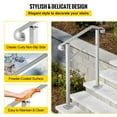 thumbnail image 6 of VEVOR Outdoor Stair Railing, Adjustable Alloy Metal Hand Railing, Fit 2 or 3 Steps Flexible Transitional Handrail, Silver, 6 of 9