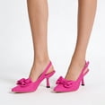 thumbnail image 4 of Women's Slingback Heels with Bow, Closed Pointed Toe Pumps with Elasticated Back Strap, Stiletto High Heels Elegant Evening Dress Party Shoes Hot Pink 9, 4 of 8