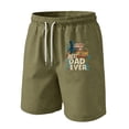 thumbnail image 2 of GrmtClth Gift for Father Casual Dad Papa Print American Flag Shorts Vintage Fourth Of July Patriotic Short Trendy Comfortable Elastic Drawstring Independence Day Clothing Army Green L, 2 of 4