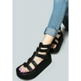 thumbnail image 5 of CRUZ Gladiator Platform Leather Sandal in Black, 5 of 5