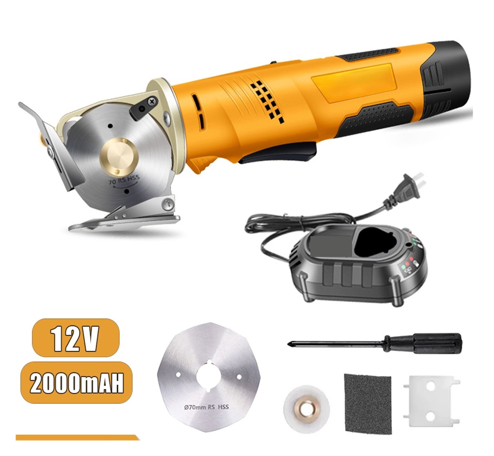 12V Electric Rotary Scissors,Cutting 25mm Tufted Carpet Scissors,2000mah Home Electric Trimmer DIY Fabric/Leather Cutting Tools ,Sharp & Durable