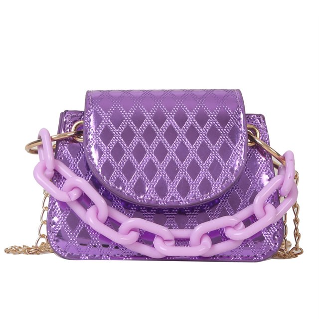 Mini bolso de mano de piel sintética con cadena portátil pequeña de piedra que se cuelga de la boca en color rojo