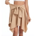 thumbnail image 2 of Airmenty Summer Skirts for Women Casual High Waist Skirt Flowy Beach Skirt Asymmetrical Skirt Elastic Waist with Tie S-2XL, 2 of 7