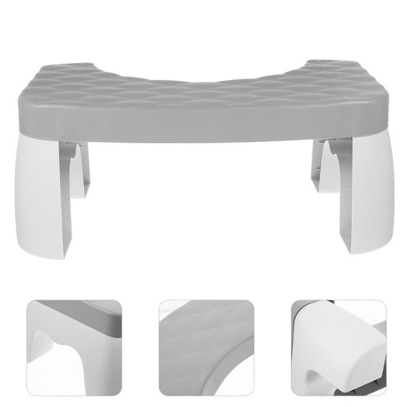 SEWCHICS Bed Step Stool Light Grey Plastic 1Set 15.4x8.7x6.5in