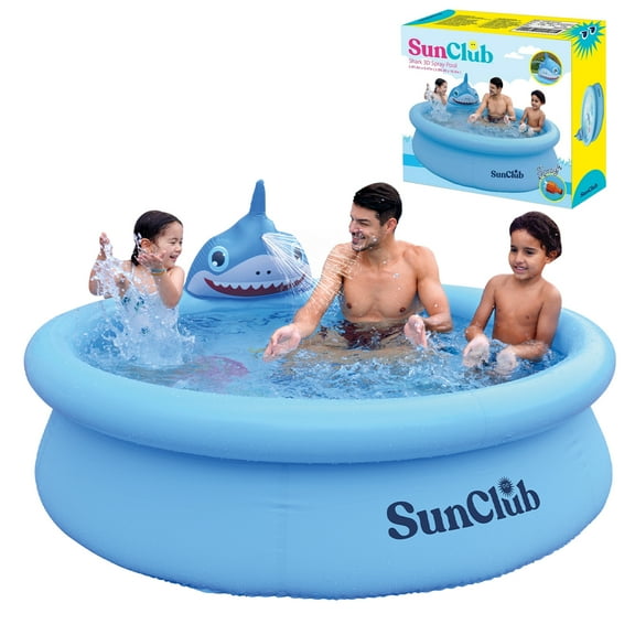 Baby Shark 3D Spray Pool with water fountain Outdoor Swimming Pool 6.2ft x 1.5ft