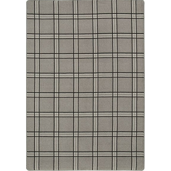 Milliken Imagine Area Rug PANE PLAID BLACK TWEED Pane Plaid Black Boxes Lines 10 9 x 13 2 Rectangle