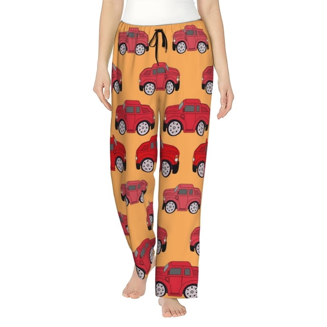Balery Red Cars Pantalones de pijama para mujer, pijamas ultraligeros, pantalones de estar por casa-Medium