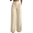 thumbnail image 2 of Edvintorg Womens Dress Pants High Waisted Straight Wide Leg Pants with Pockets Business Dressy Casual Trousers Plus Size Fashion, 2 of 9