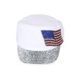 thumbnail image 1 of Sombrero de cadete SS/Sophia Tachonada de bandera de Estados Unidos Blanco, 1 of 1