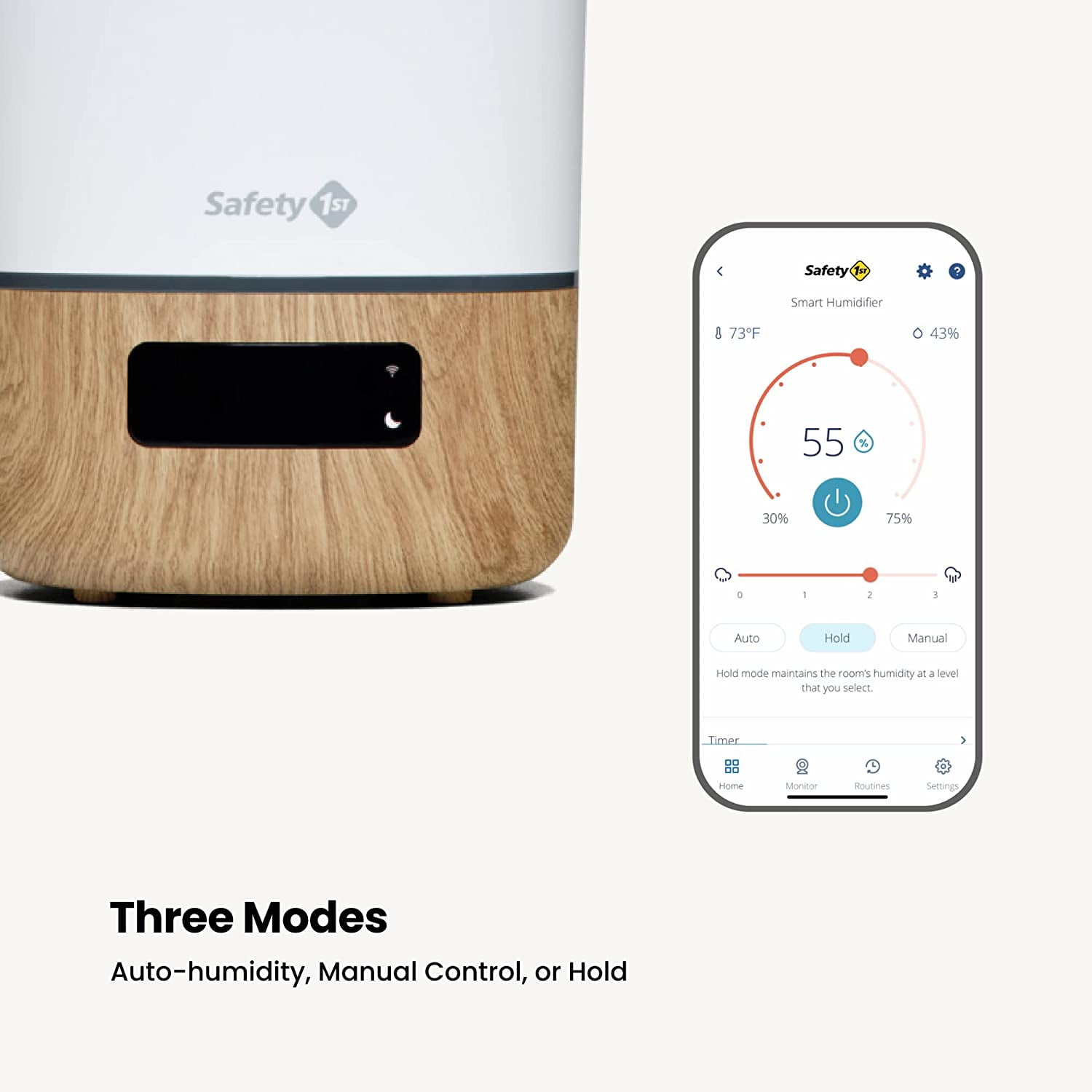 Connected Smart Humidifier — 1 Gallon (3.8L) Tank Size, Cool Mist Humidifier with Hygrometer and Nightlight, and Whisper Quiet for Baby Bedroom, Nursery, iOS and Android Compatible