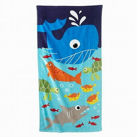 UPC 617529430210 product image for Jumping Beans Big Blue Whale Sea Life Plush Cotton Velour Beach Towel 30x60 | upcitemdb.com