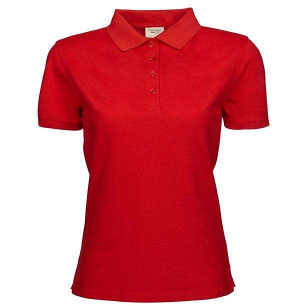 Tee Jays- Polo de manga corta grueso para mujer (Rojo)