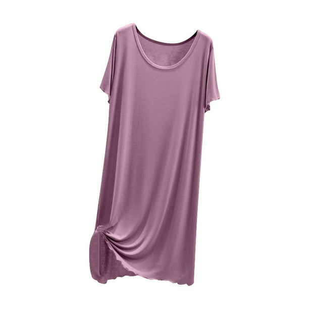 Vestido largo de verano ligero con cuello redondo y corte holgado para mujer